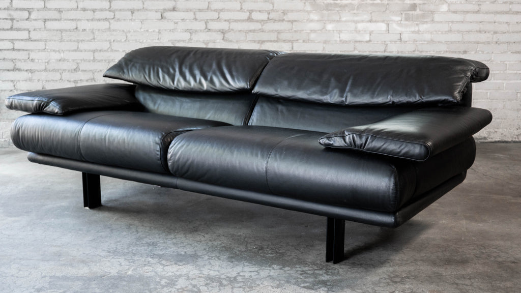 1980s Postmodern Leather Alanda Sofa by Paolo Piva for B&B Italia