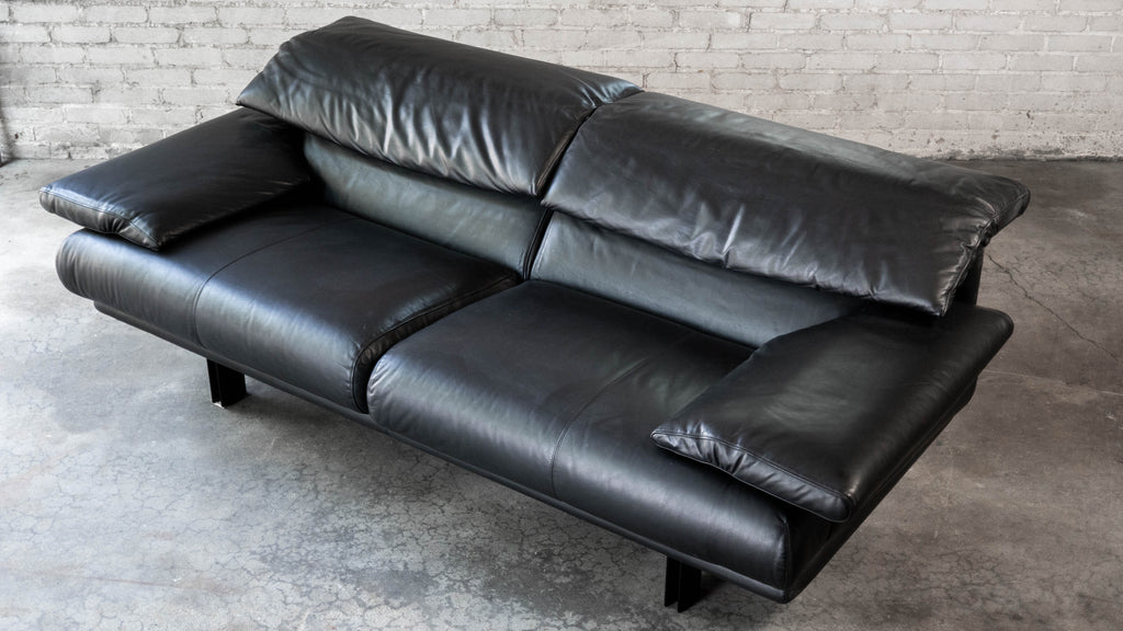 1980s Postmodern Leather Alanda Sofa by Paolo Piva for B&B Italia