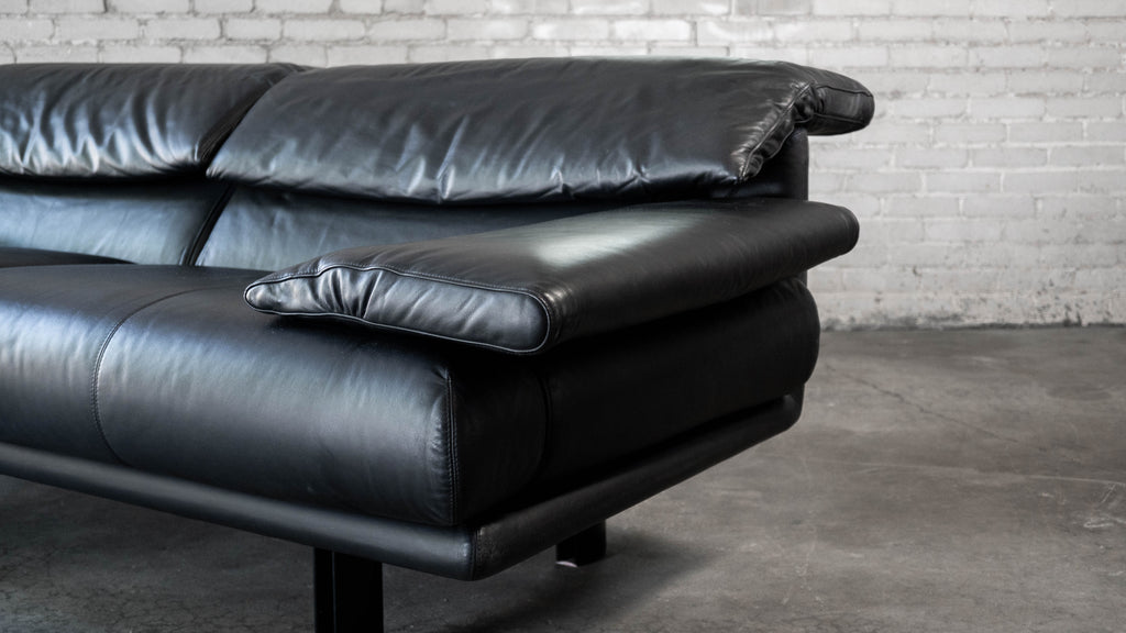 1980s Postmodern Leather Alanda Sofa by Paolo Piva for B&B Italia