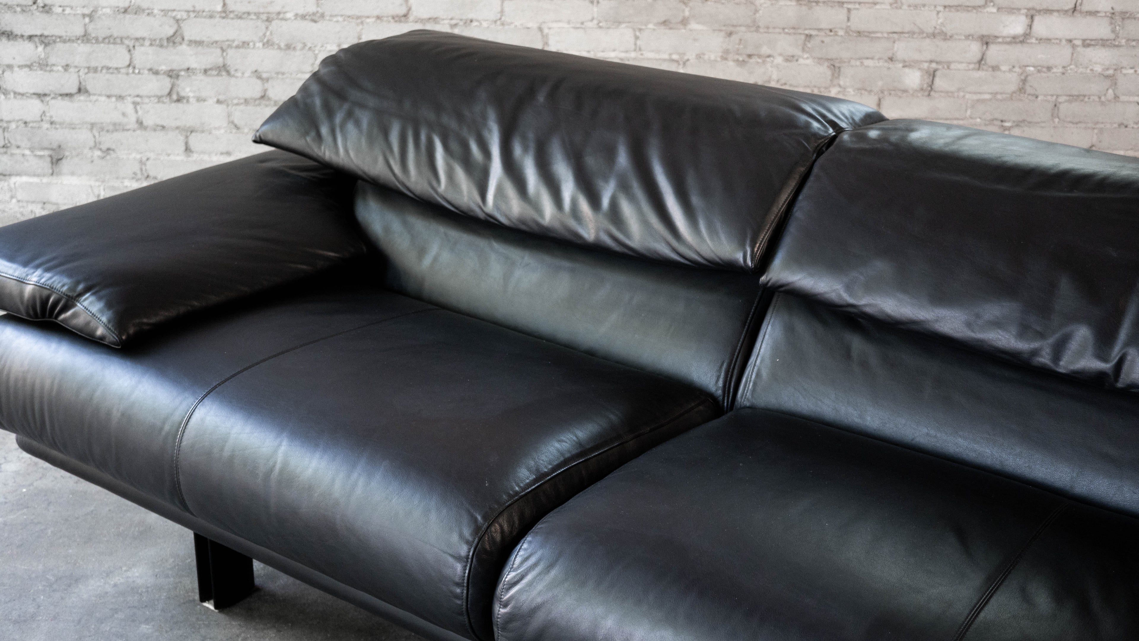 1980s Postmodern Leather Alanda Sofa by Paolo Piva for B&B Italia