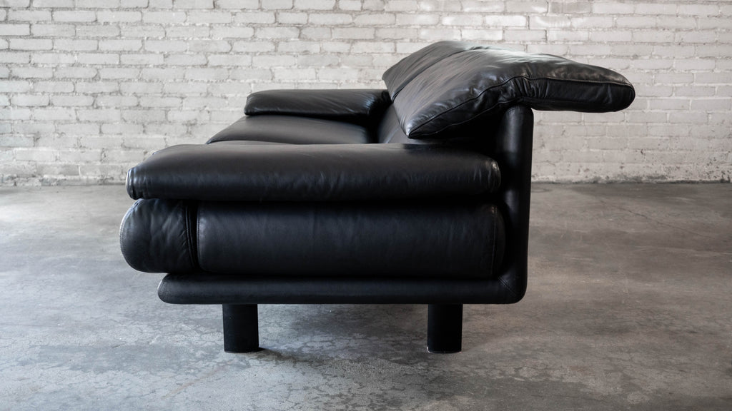 1980s Postmodern Leather Alanda Sofa by Paolo Piva for B&B Italia