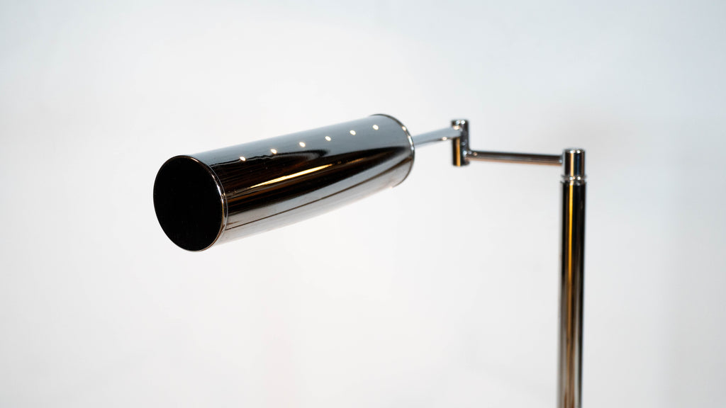 1960s Walter Von Nessen Modern Chrome Adjustable Floor Lamp