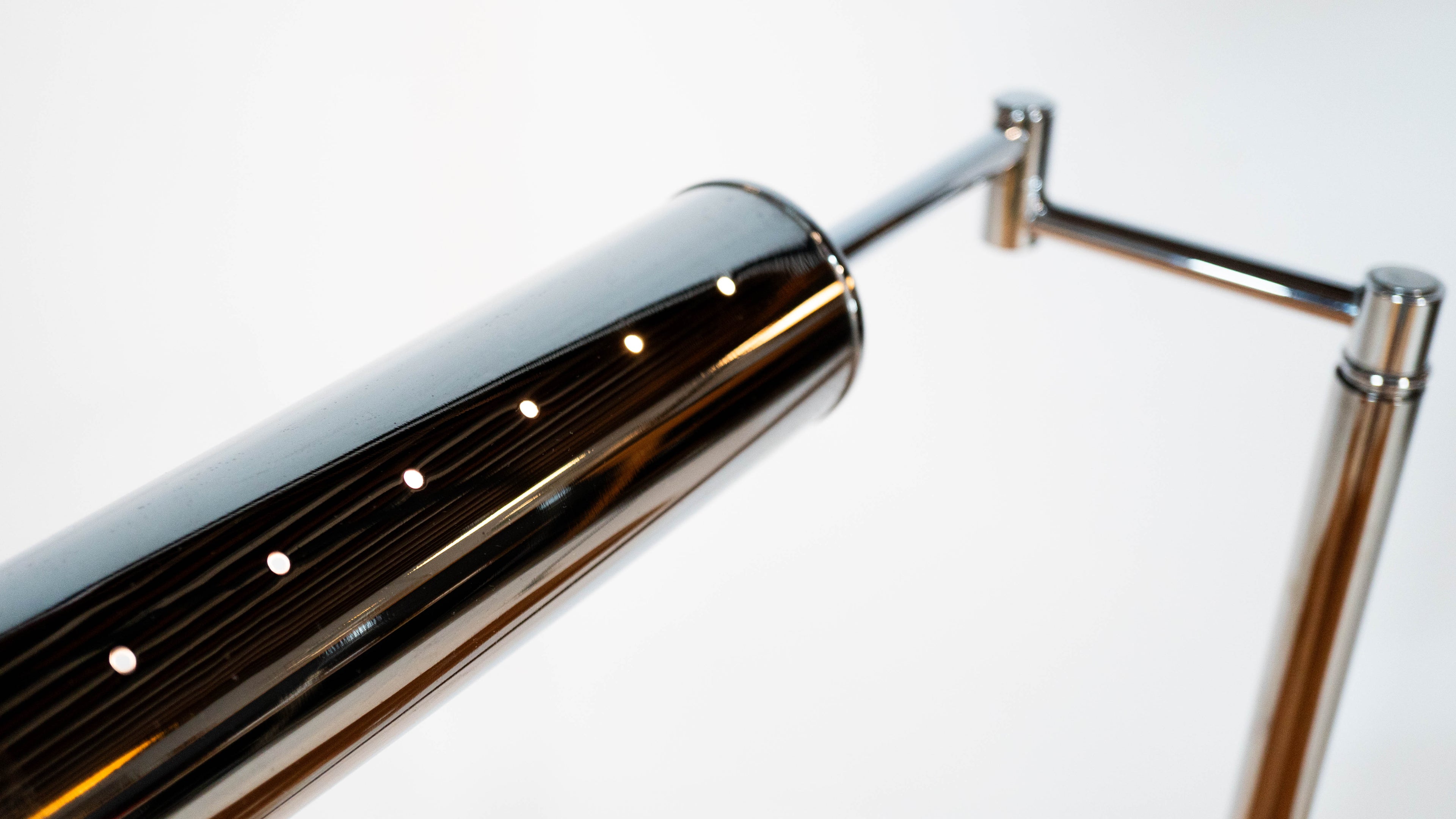 1960s Walter Von Nessen Modern Chrome Adjustable Floor Lamp