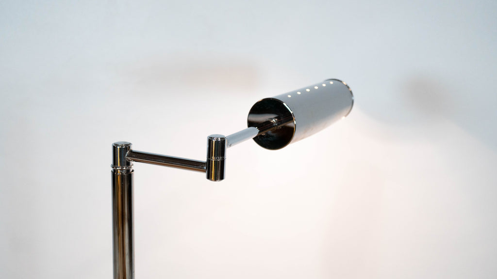 1960s Walter Von Nessen Modern Chrome Adjustable Floor Lamp