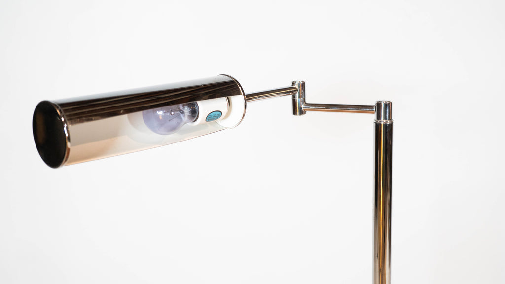 1960s Walter Von Nessen Modern Chrome Adjustable Floor Lamp