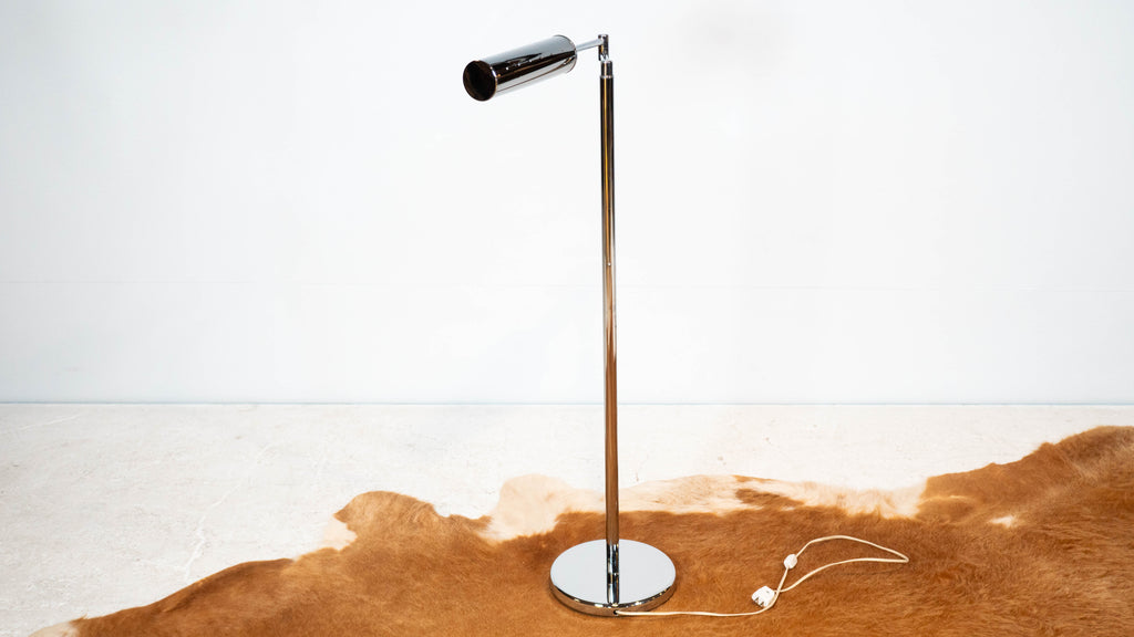 1960s Walter Von Nessen Modern Chrome Adjustable Floor Lamp