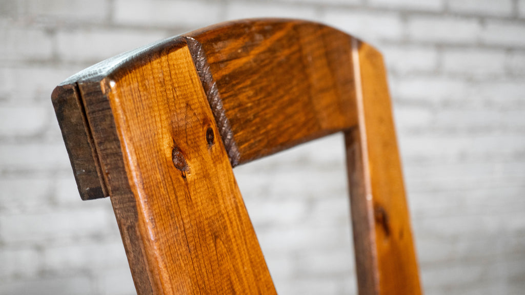 1970s French Modern Brutalist Dining Chairs After Pierre Chapo - Set of 8