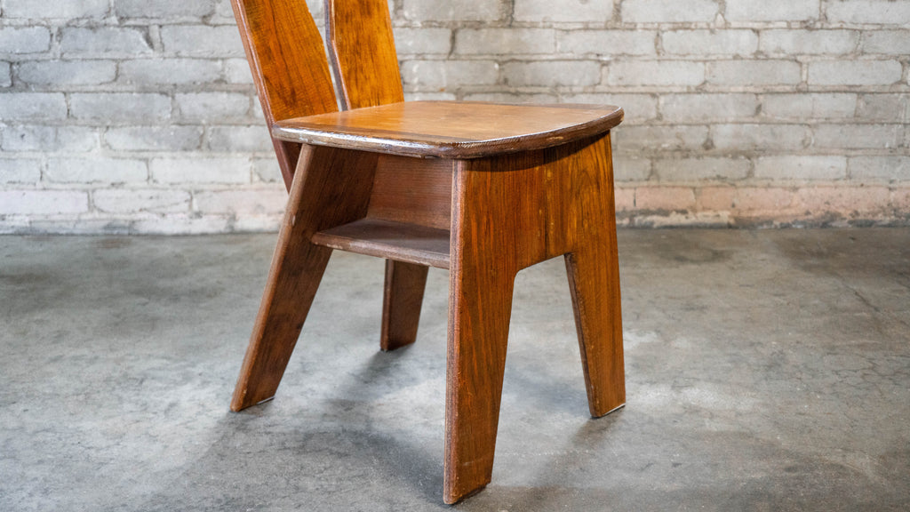 1970s French Modern Brutalist Dining Chairs After Pierre Chapo - Set of 8