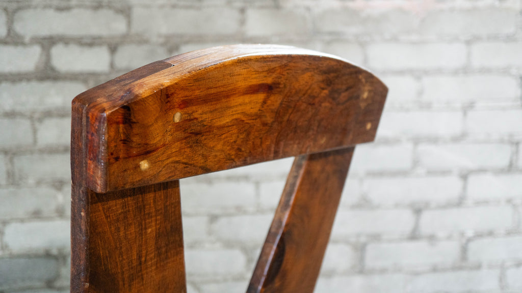 1970s French Modern Brutalist Dining Chairs After Pierre Chapo