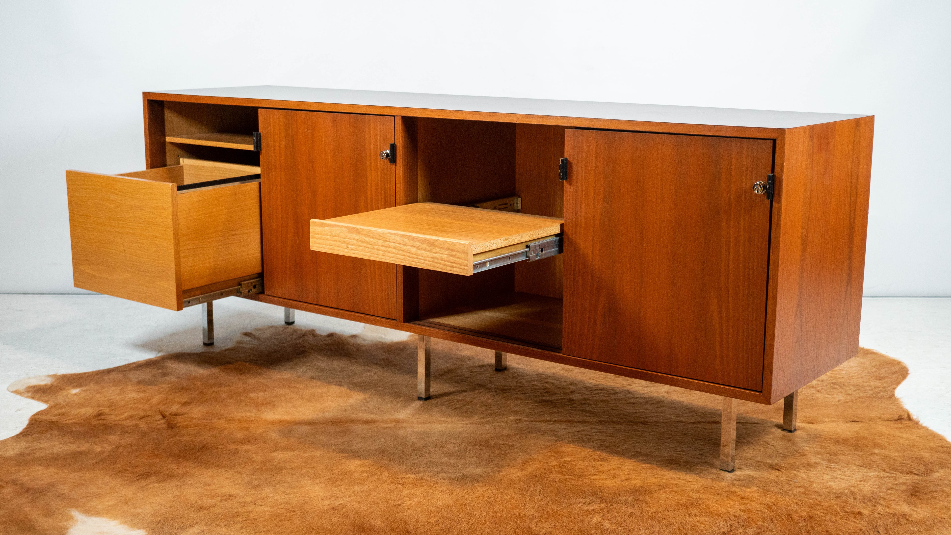 1980s Florence Knoll Model 541 for Knoll International Walnut Credenza