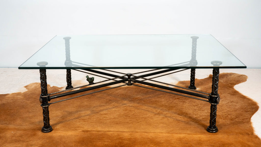 1980s Giacometti Style 'Iron Bird Cocktail Table' by Ilana Goor, Signed