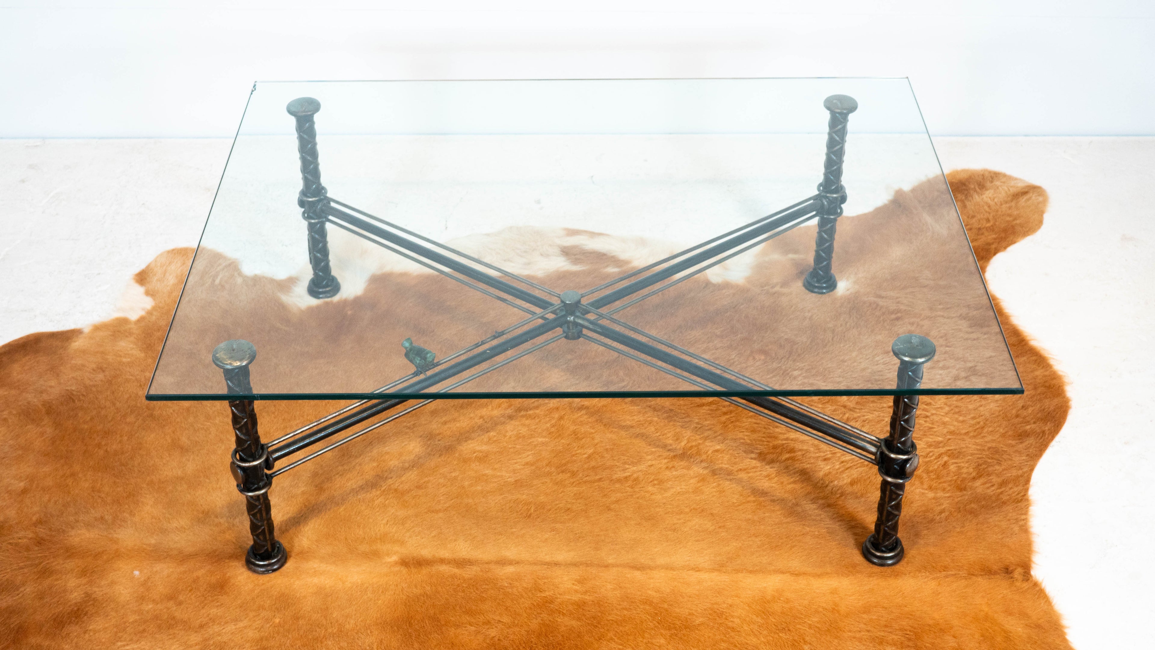 1980s Giacometti Style 'Iron Bird Cocktail Table' by Ilana Goor, Signed