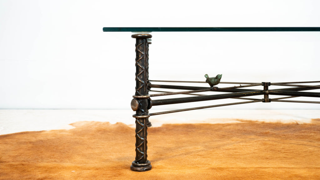 1980s Giacometti Style 'Iron Bird Cocktail Table' by Ilana Goor, Signed