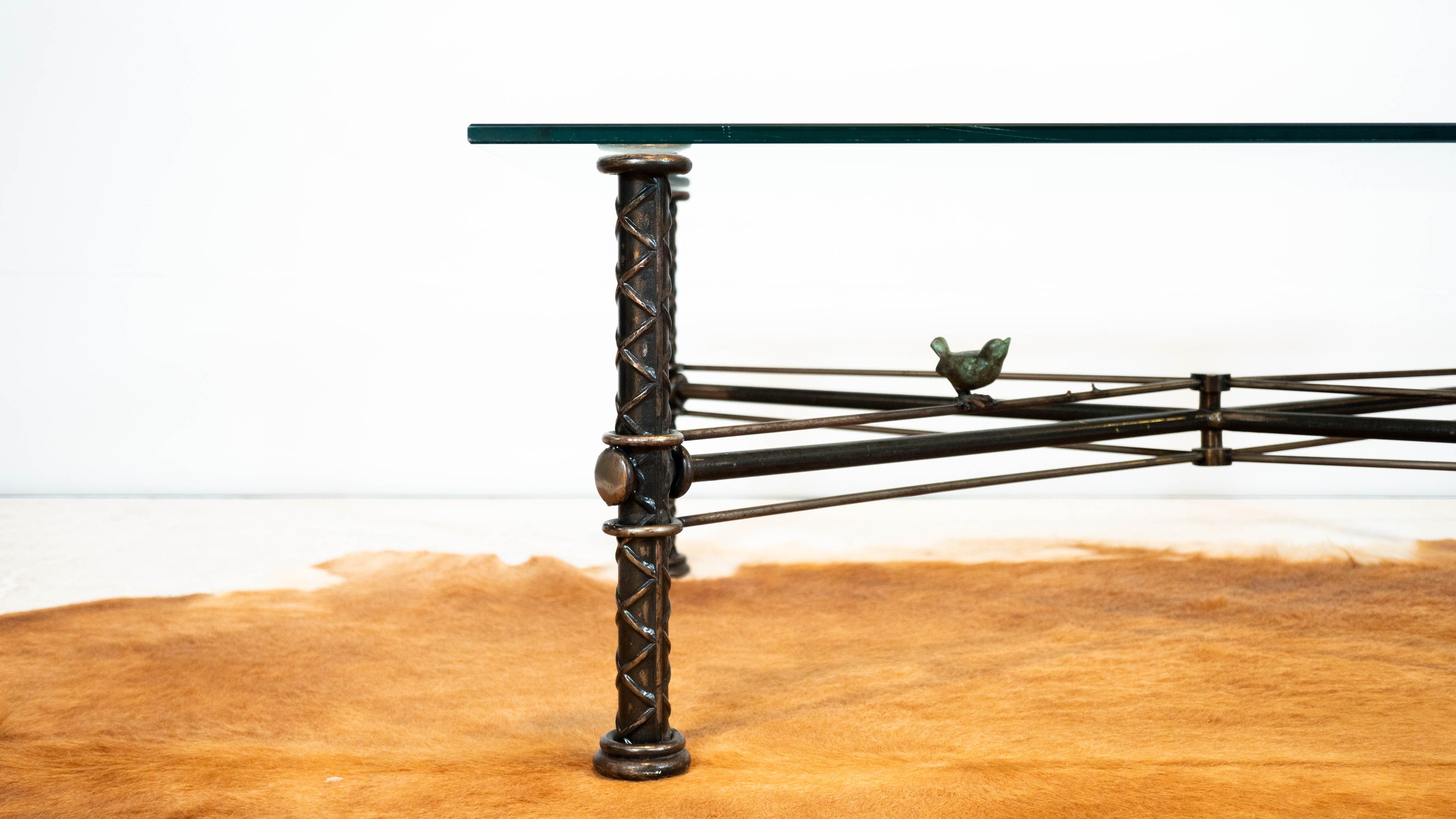 1980s Giacometti Style 'Iron Bird Cocktail Table' by Ilana Goor, Signed