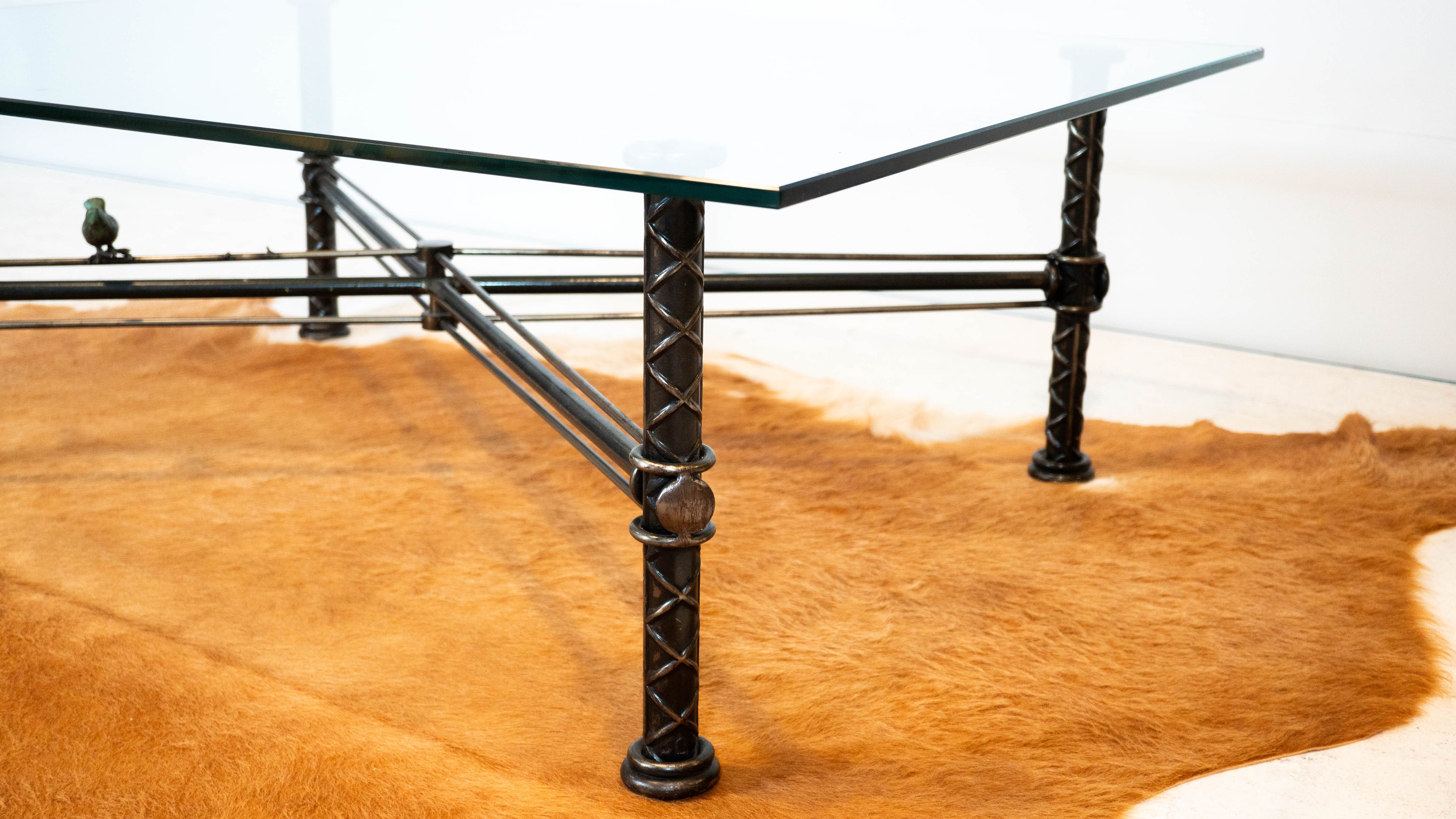 1980s Giacometti Style 'Iron Bird Cocktail Table' by Ilana Goor, Signed