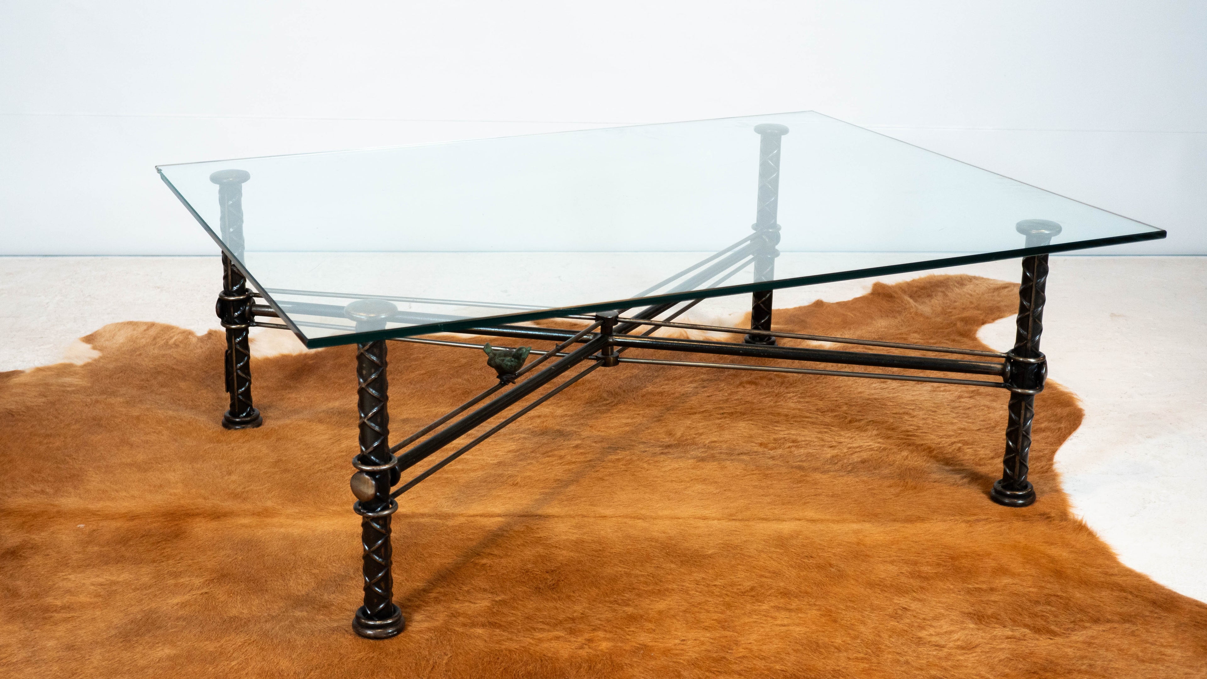 1980s Giacometti Style 'Iron Bird Cocktail Table' by Ilana Goor, Signed