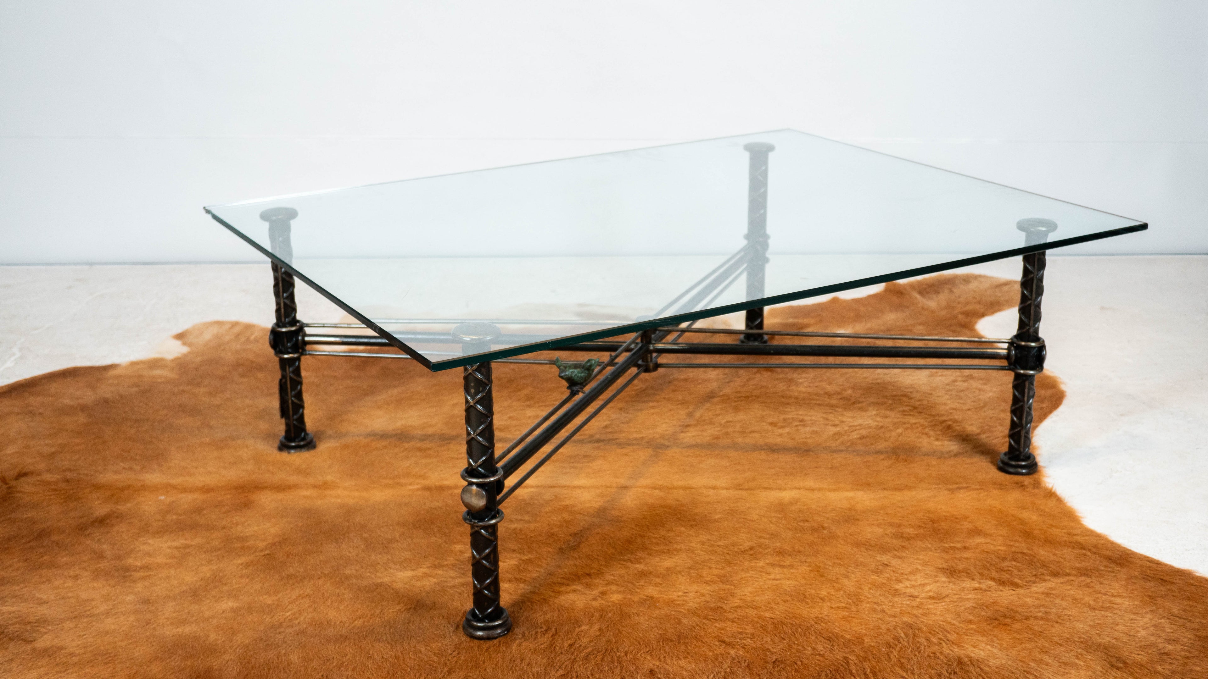 1980s Giacometti Style 'Iron Bird Cocktail Table' by Ilana Goor, Signed