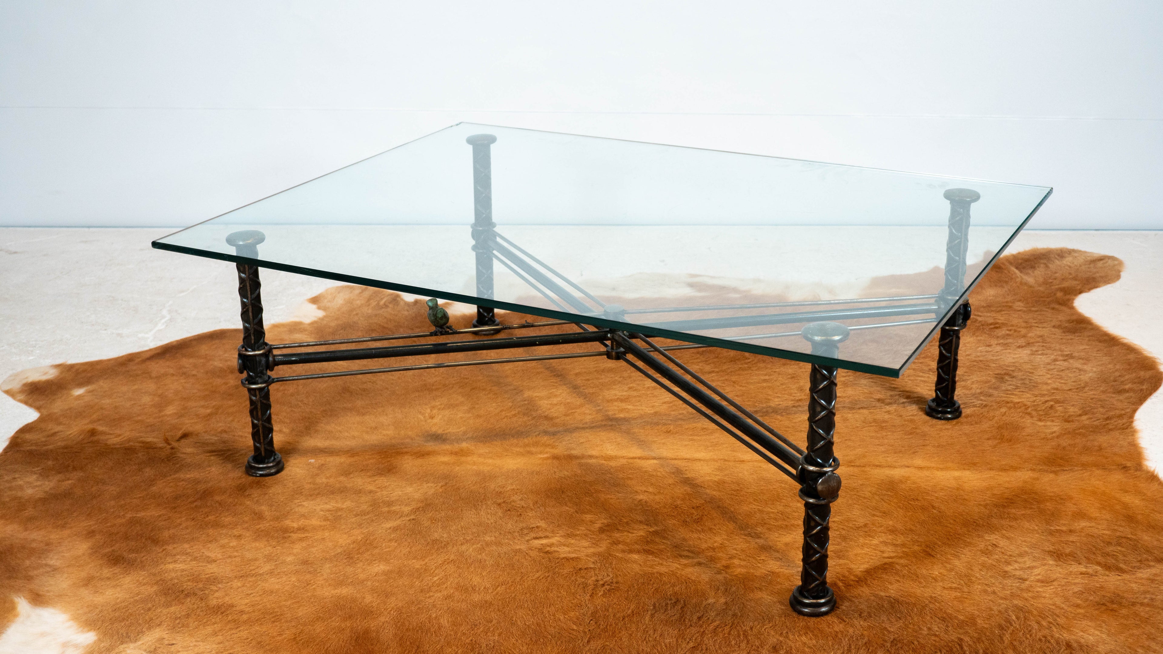 1980s Giacometti Style 'Iron Bird Cocktail Table' by Ilana Goor, Signed