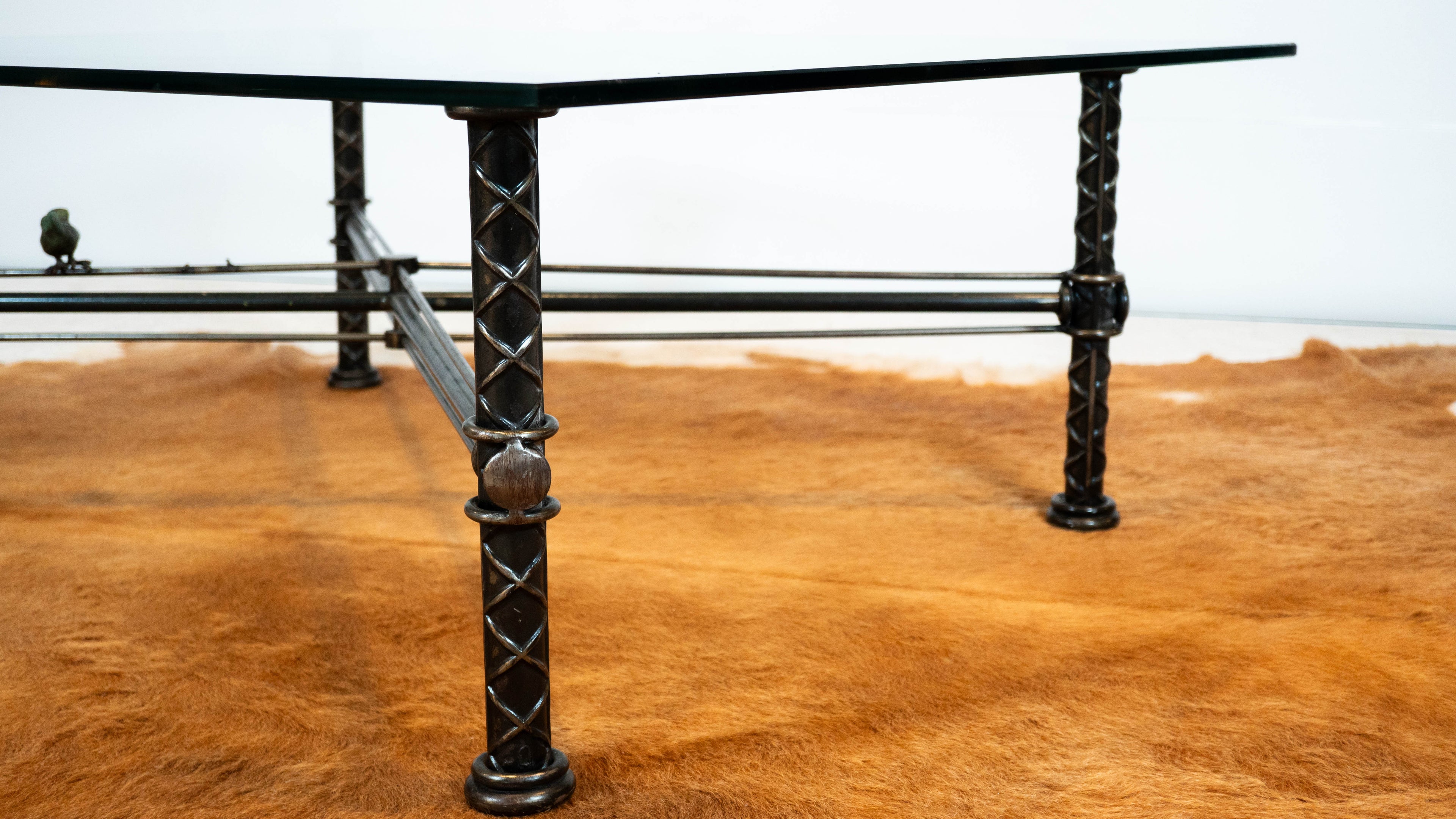1980s Giacometti Style 'Iron Bird Cocktail Table' by Ilana Goor, Signed
