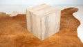 1980s Italian Polished Travertine Cube Side Table