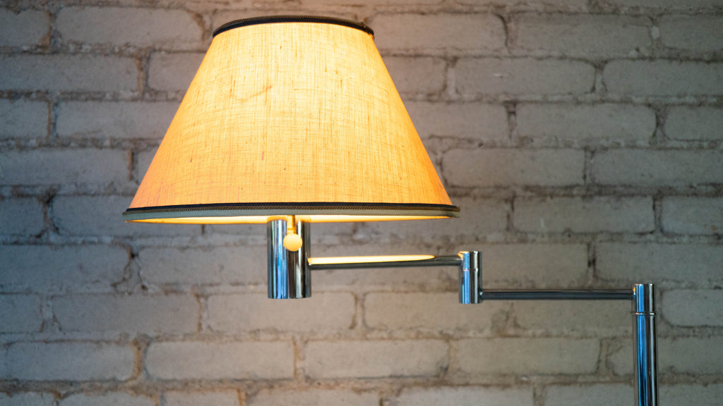 Vintage Casella Chrome Swing-Arm Floor Lamp
