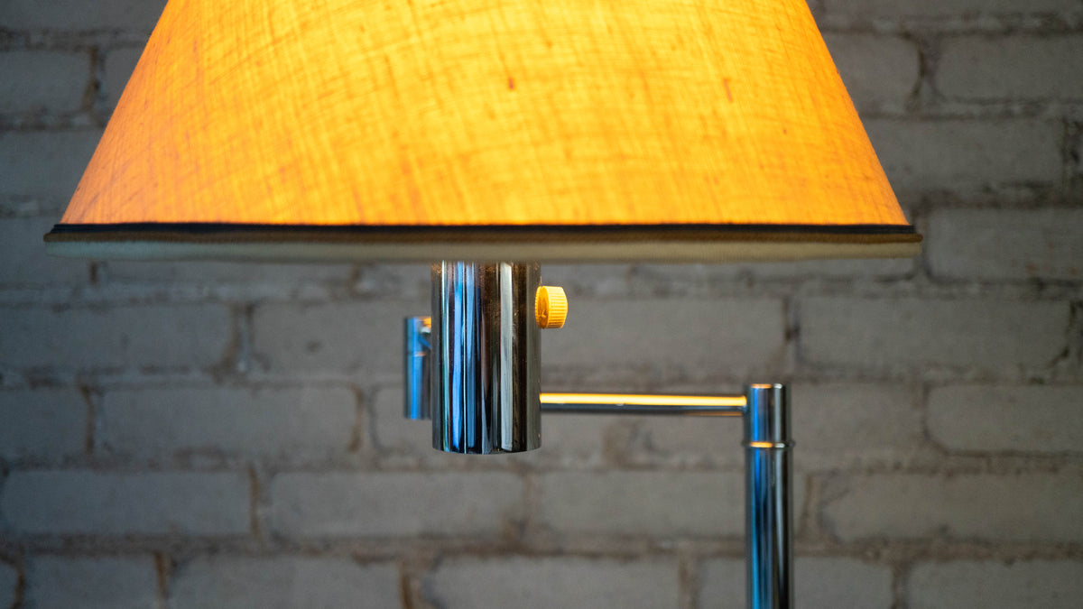 Vintage Casella Chrome Swing-Arm Floor Lamp