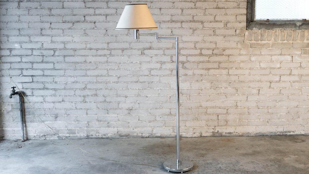 Vintage Casella Chrome Swing-Arm Floor Lamp