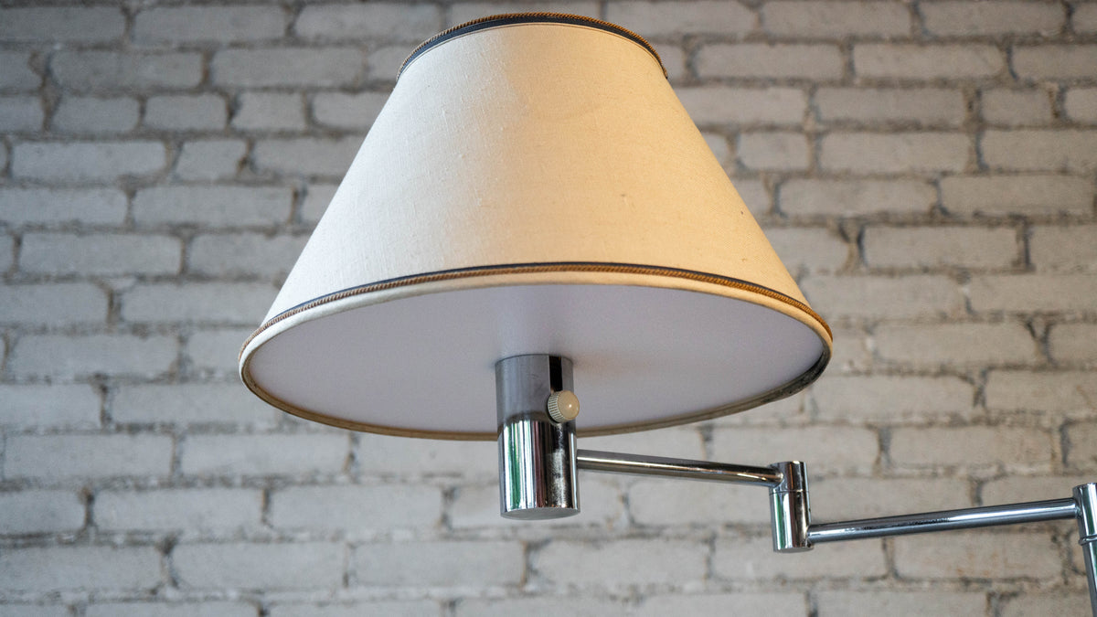 Vintage Casella Chrome Swing-Arm Floor Lamp