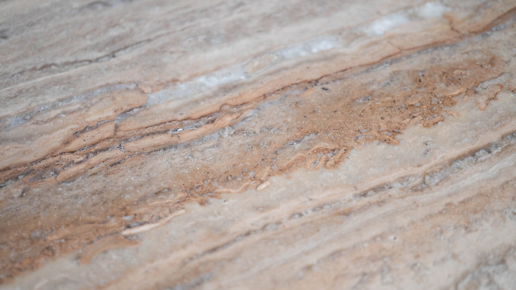 1980s Italian Polished Travertine Cube Side Table