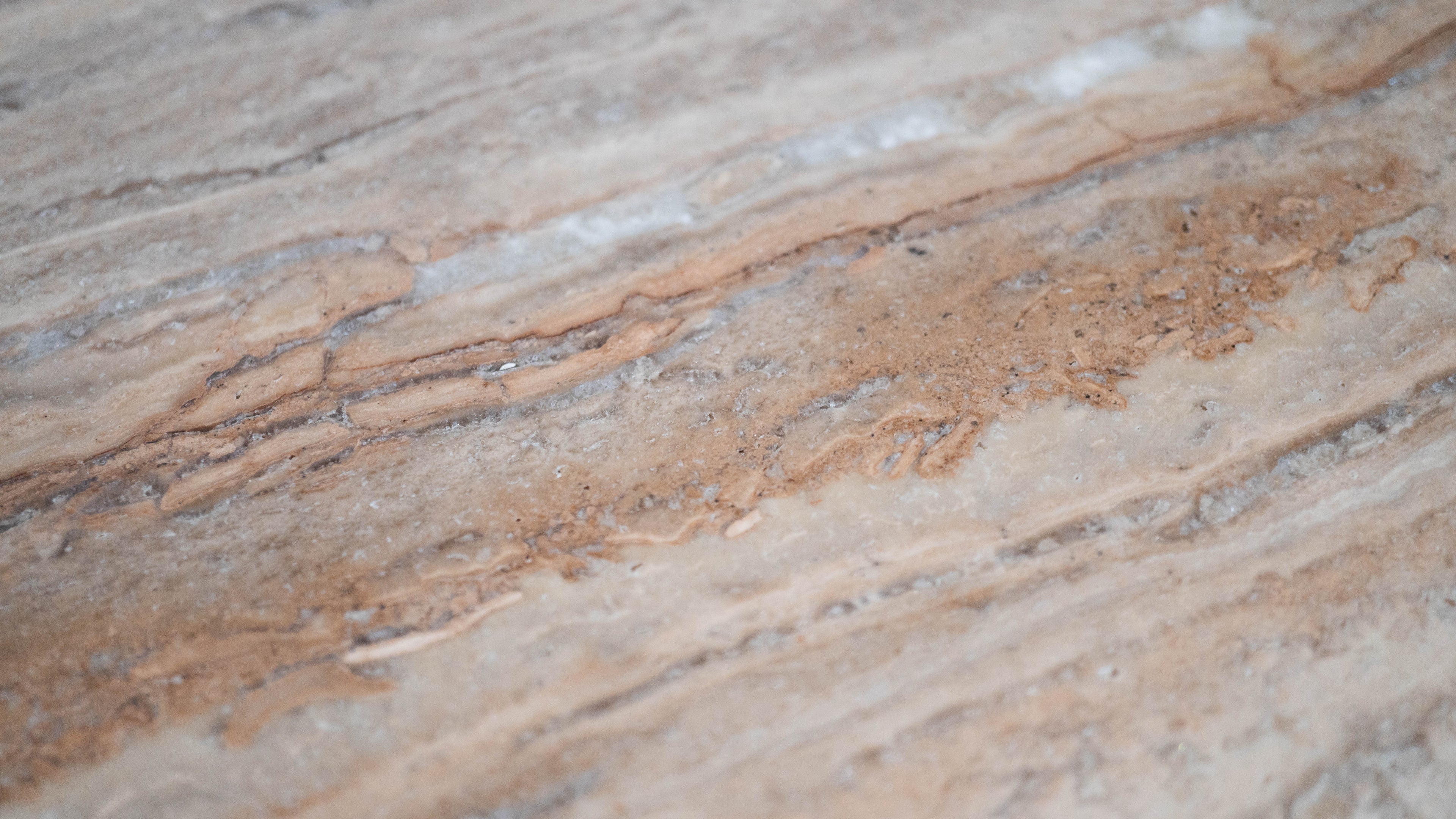1980s Italian Polished Travertine Cube Side Table
