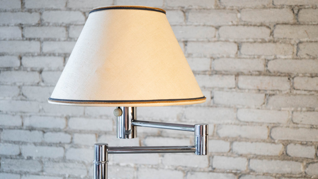Vintage Casella Chrome Swing-Arm Floor Lamp