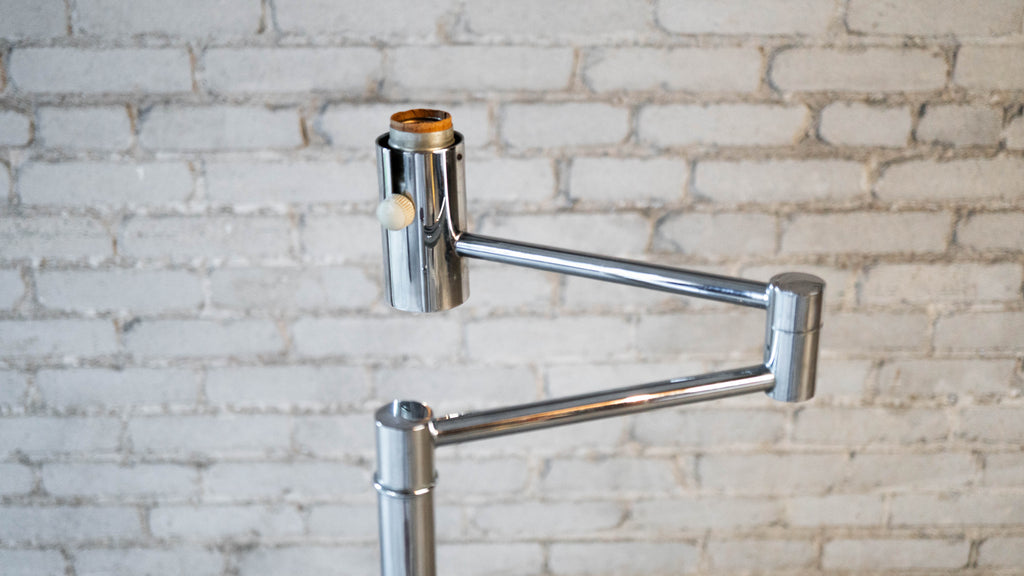 Vintage Casella Chrome Swing-Arm Floor Lamp