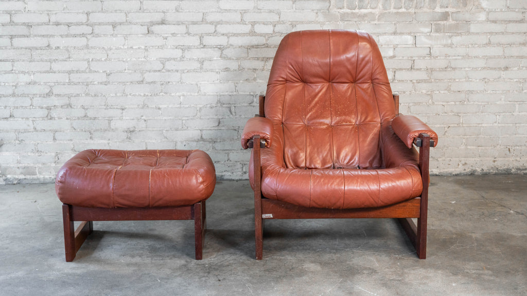 Vintage Percival Lafer MP-163 Earth Chair & Ottoman