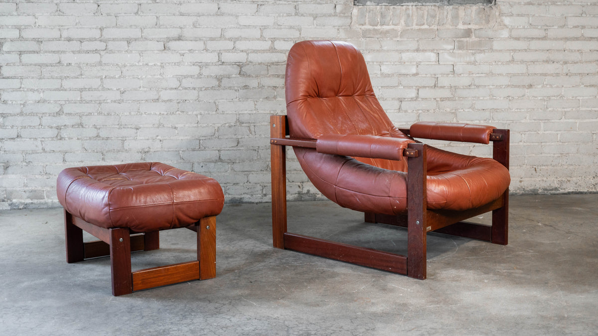 Vintage Percival Lafer MP-163 Earth Chair & Ottoman