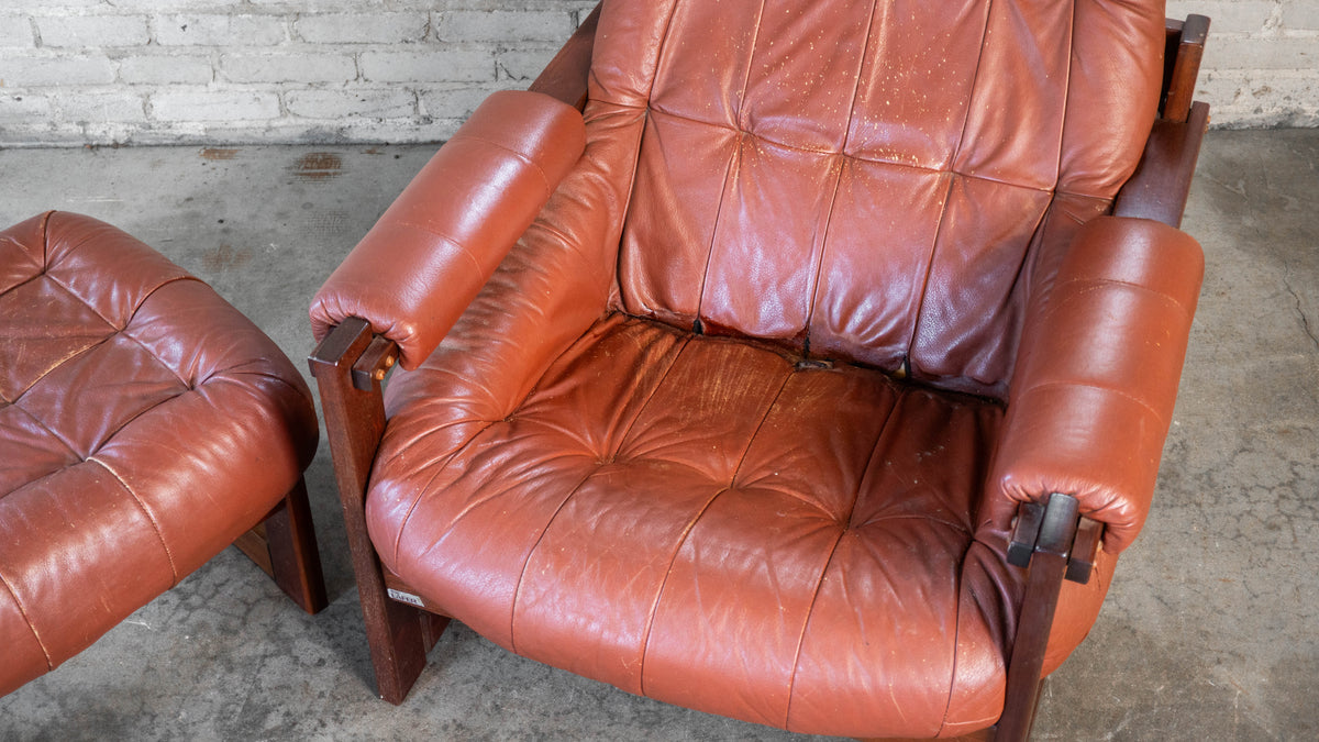 Vintage Percival Lafer MP-163 Earth Chair & Ottoman