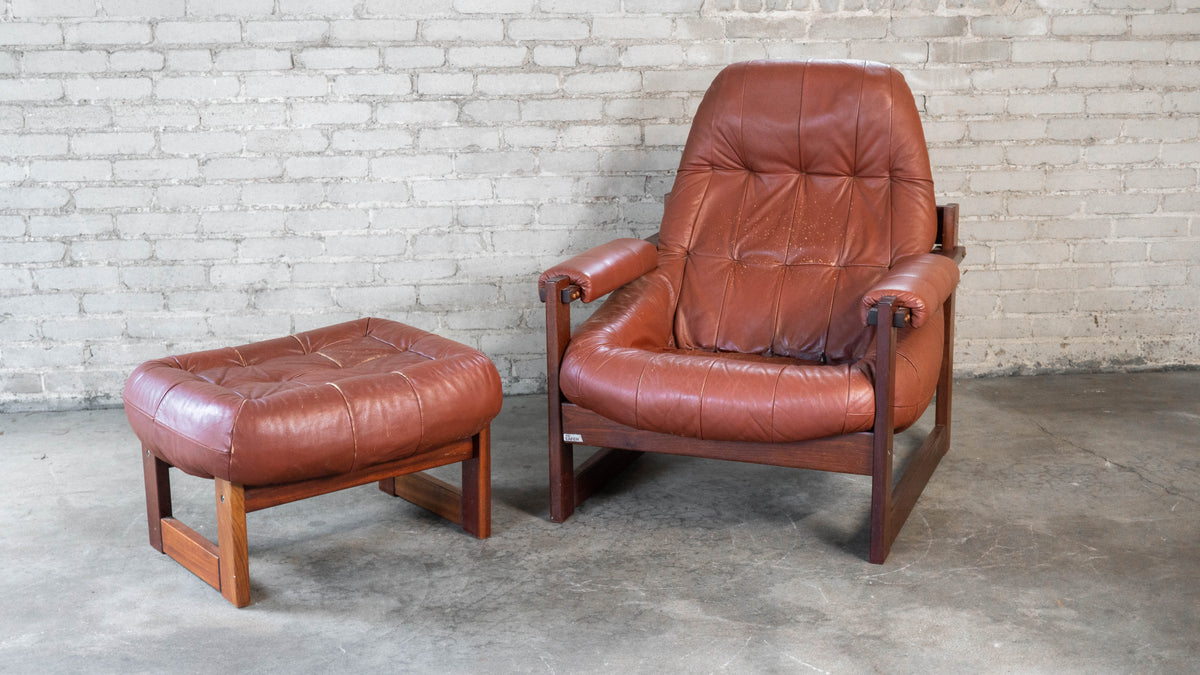 Vintage Percival Lafer MP-163 Earth Chair & Ottoman