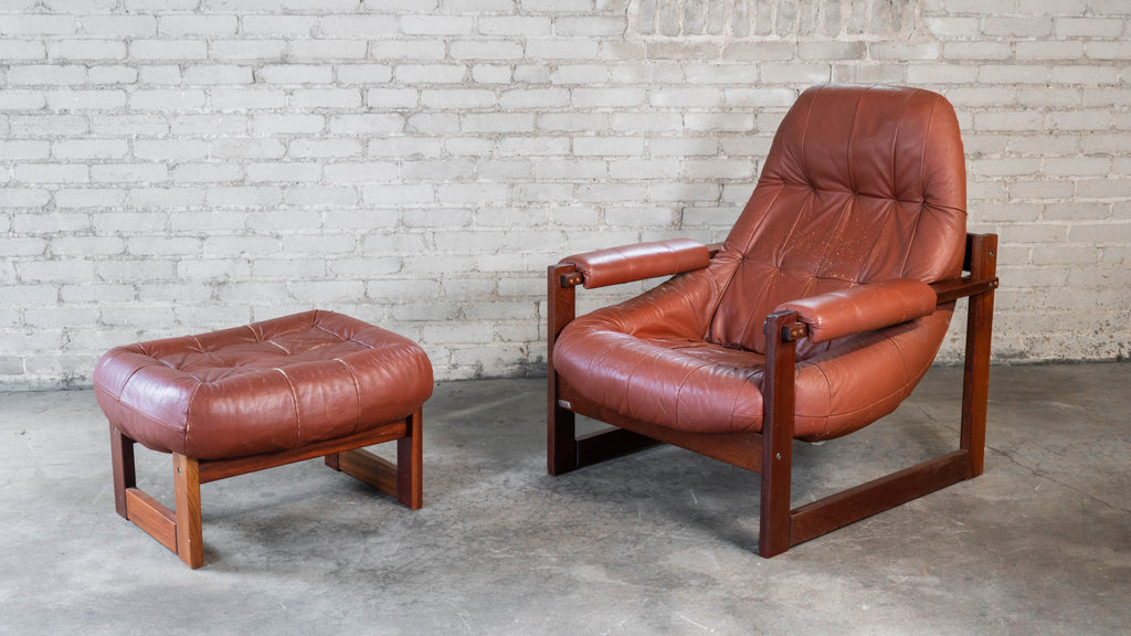 Vintage Percival Lafer MP-163 Earth Chair & Ottoman