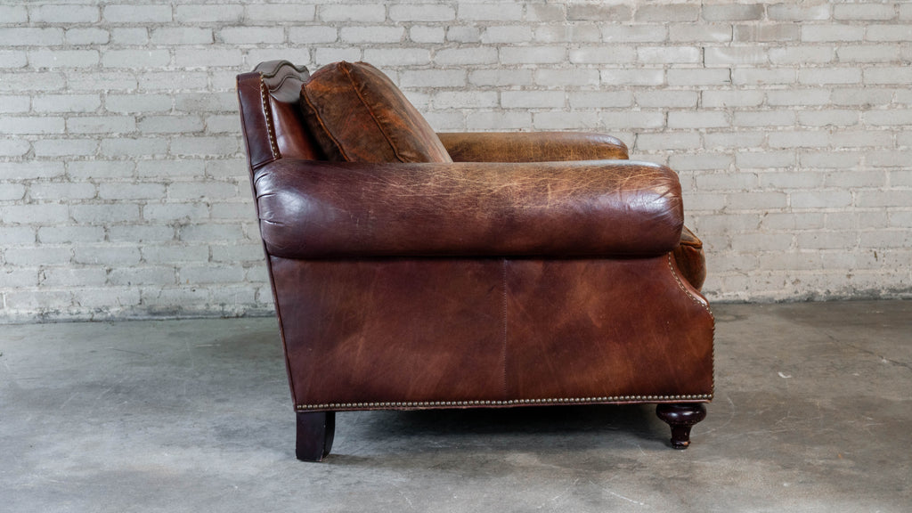 Ralph Lauren Leather and Paisley Velvet Club Chair