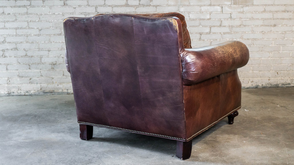 Ralph Lauren Leather and Paisley Velvet Club Chair