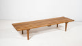 1960s Mid Century 5ft Low Profile Slat Wooden Bench or Coffee Table