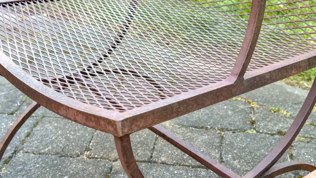Mid-Century Bob Anderson Wrought Iron Mesh Patio Chairs - 5 Pieces