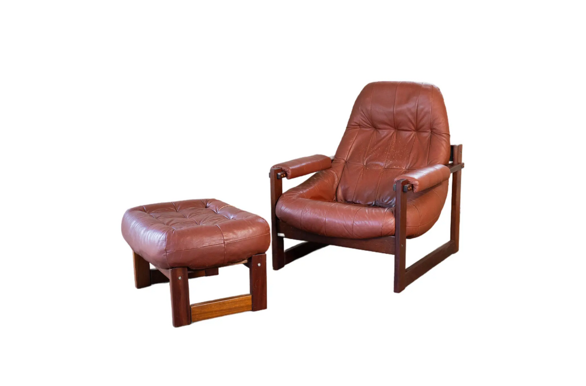 Vintage Percival Lafer MP-163 Earth Chair & Ottoman
