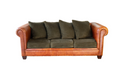 Ralph Lauren Chesterfield Cognac Leather and Corduroy Sofa