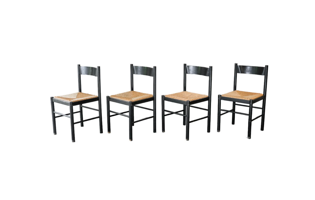 1980s Vintage Italian Vico Magistretti Style Dining Chairs - Set of 4