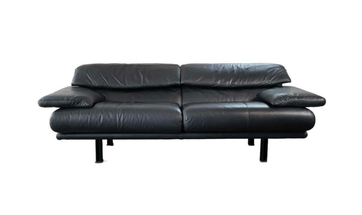 1980s Postmodern Leather Alanda Sofa by Paolo Piva for B&B Italia